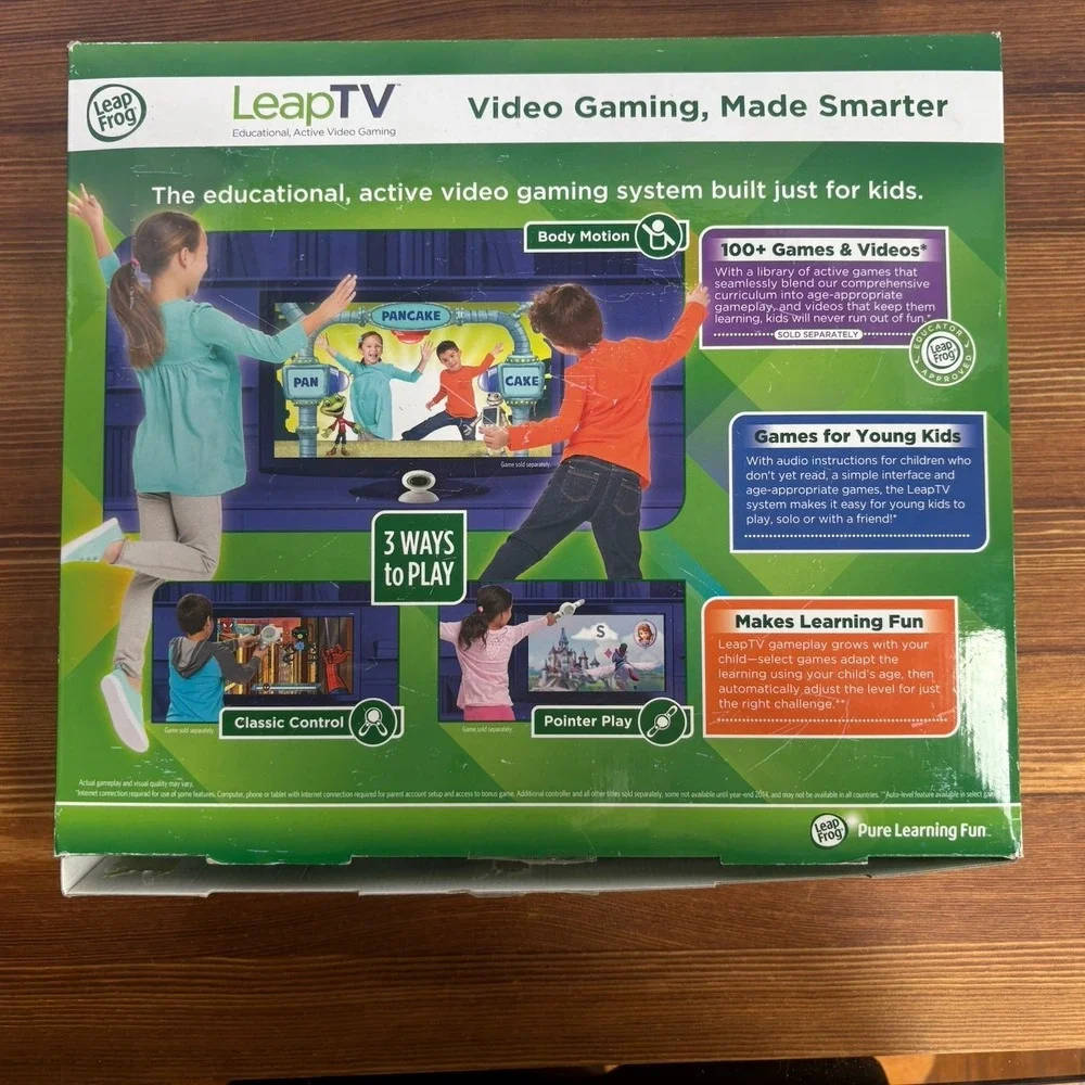 LeapFrog LeapTV Educational Video Gaming System Bundle w/ 3 Games Tested